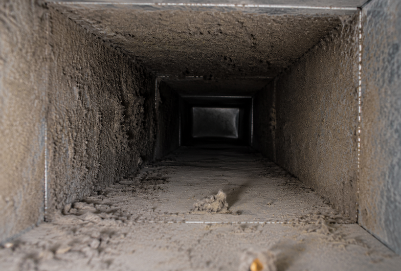 Vervuild luchtkanaal DUCT ventilatiesysteem